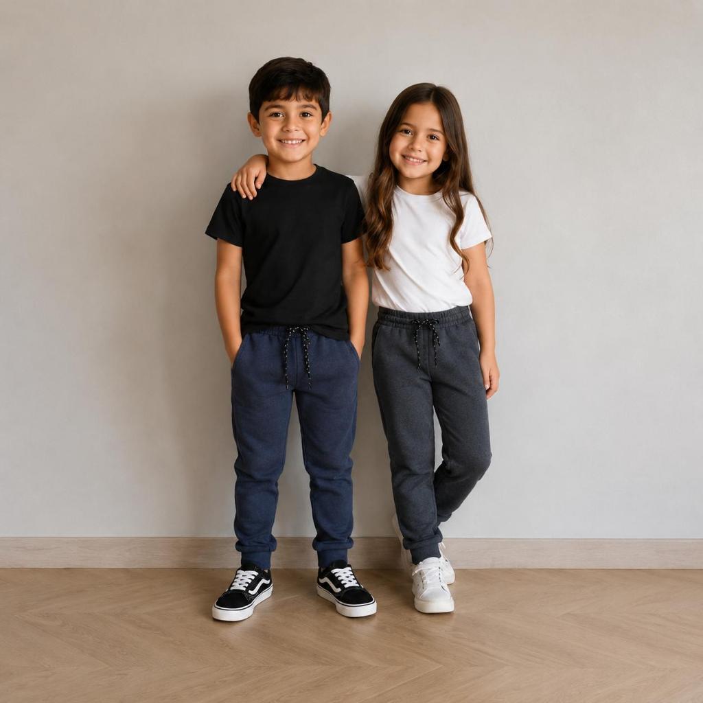 Kit 2 Calças Moletom Infantil Unissex Jogger Flanelada Inverno Peluciada 2 4 6 8