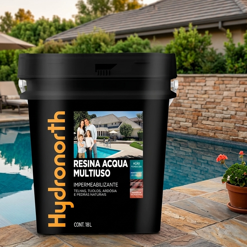 Resina Hydronorth Impermeabilizante 18L Resina Acqua Multiuso Incolor/Cores Telh
