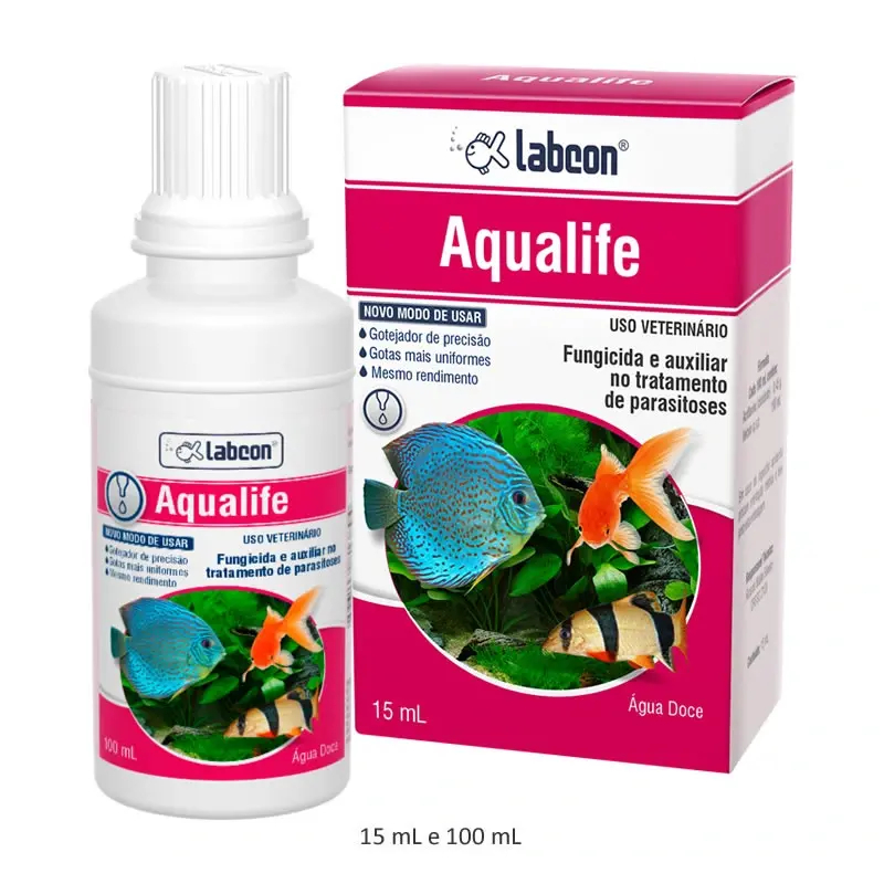 Labcon Aqualife Fungicida Para Aquário Tratamento Íctio E Fungos 15ml ou 100ml