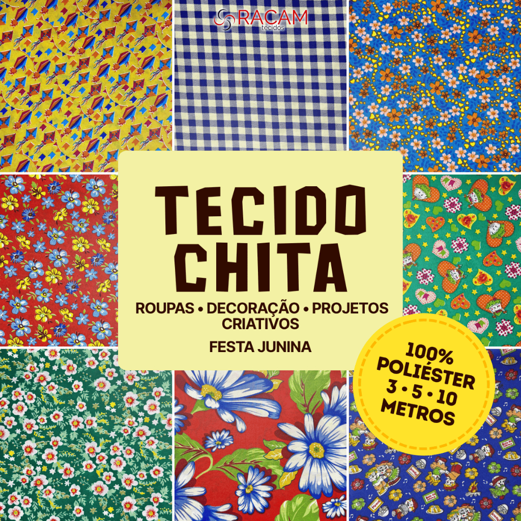 Tecido Chita Chitão Chitinha Festa Junina Estampado (3, 5, 10 metros)