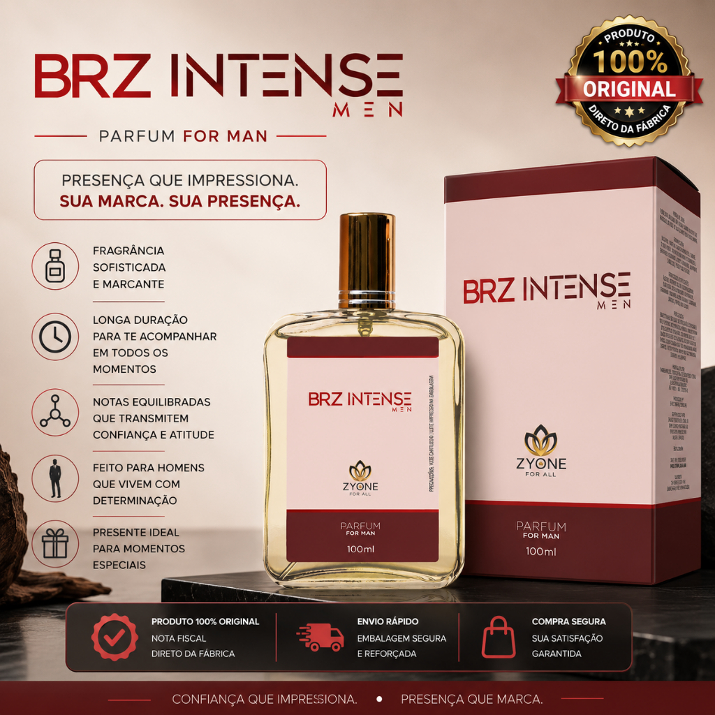 Perfume Brz Intense Men Masculino Zyone Alta Fixação 25% de Essência Importada Parfum (Antigo 121 Men Sex)