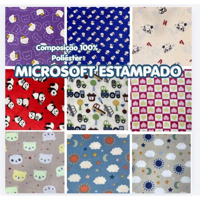 6 m  Metros Tecido  Microsoft Estampado (6m x 1,60m)