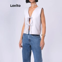 Lovito Colete Feminino com Laços na Frente BLB94BRL124