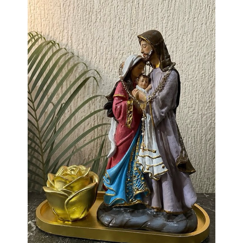 Kit Especial com Rosas + Imagem Sacra 30 cm – Presente Religioso Decorativo