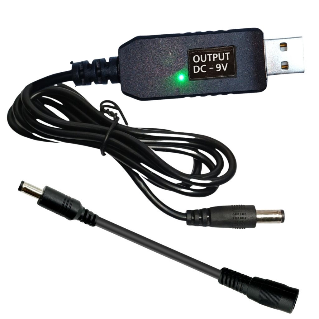 Kit Cabo Usb Conversor De Tensão 5v Para 9v C/ Inversor de Polaridade N28