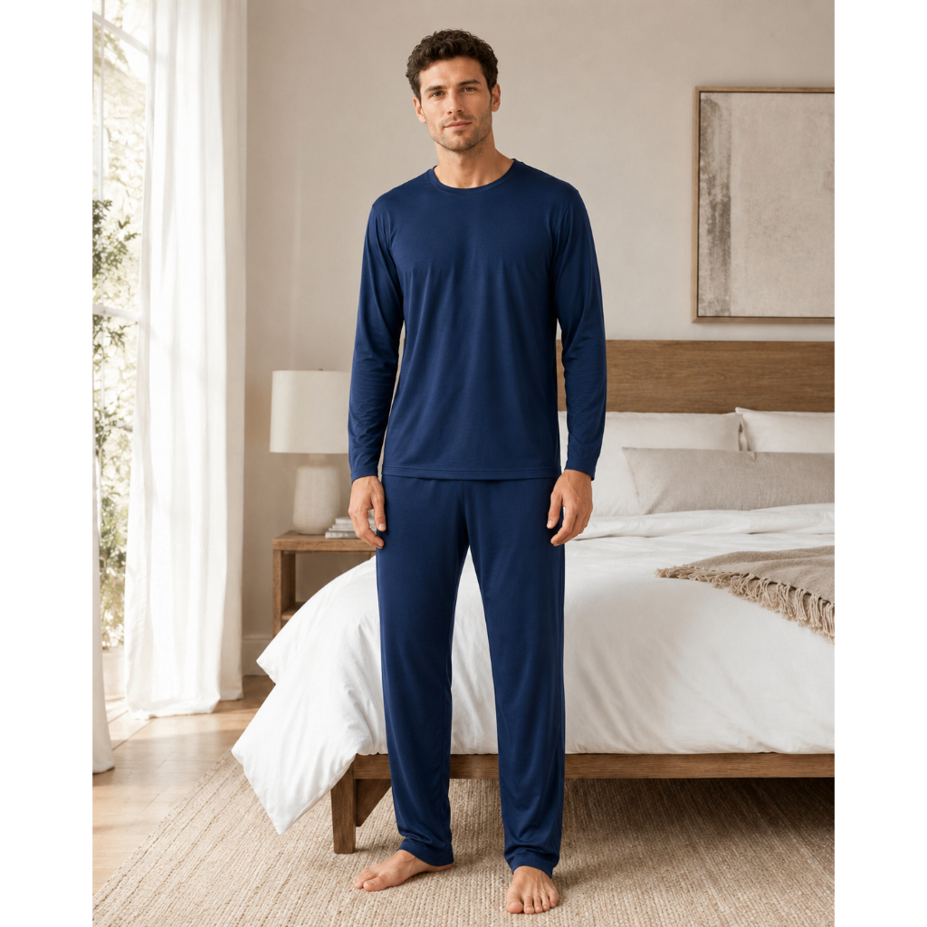 Pijama Masculino De Inverno Longo Para Dormir Malha Macia Conjunto Premium Confortável P ao G3