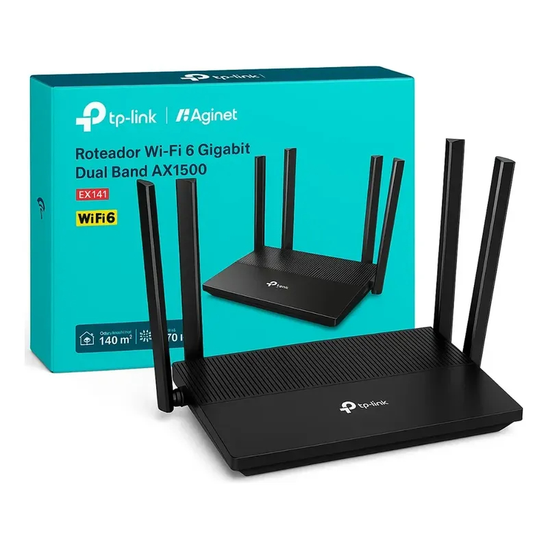 Roteador TP-Link Wireless EX141 WiFi 6 AX1500 Dual Band EasyMesh Gigabit 5GHz 2.4GHz Gigabit