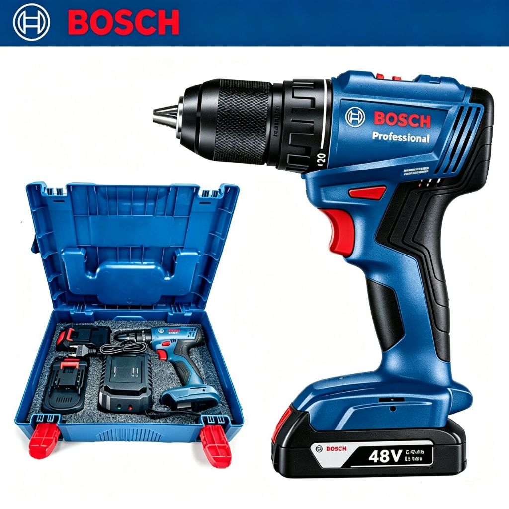 Furadeira parafusadeira GSR 6-115 48v Brushless Furadeira elétrica 2 Baterias furadeira de impacto elétrica-Bosch