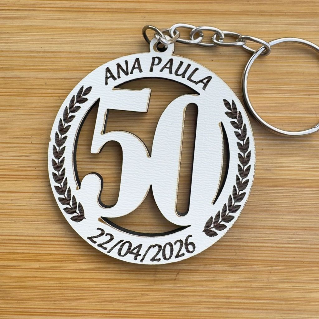 Kit Chaveiros - Lembrancinha Aniversário Personalizado MDF Nome Inicial Data Lembrancinha em Madeira MDF