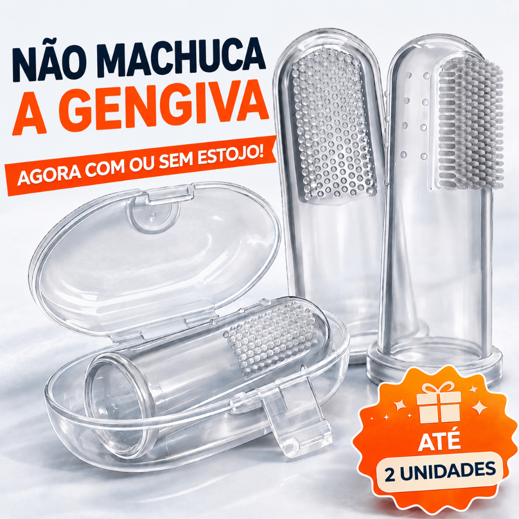 Até 2 Escova de Dente Dedeira Infantil Massageadora para Bebês 2M+