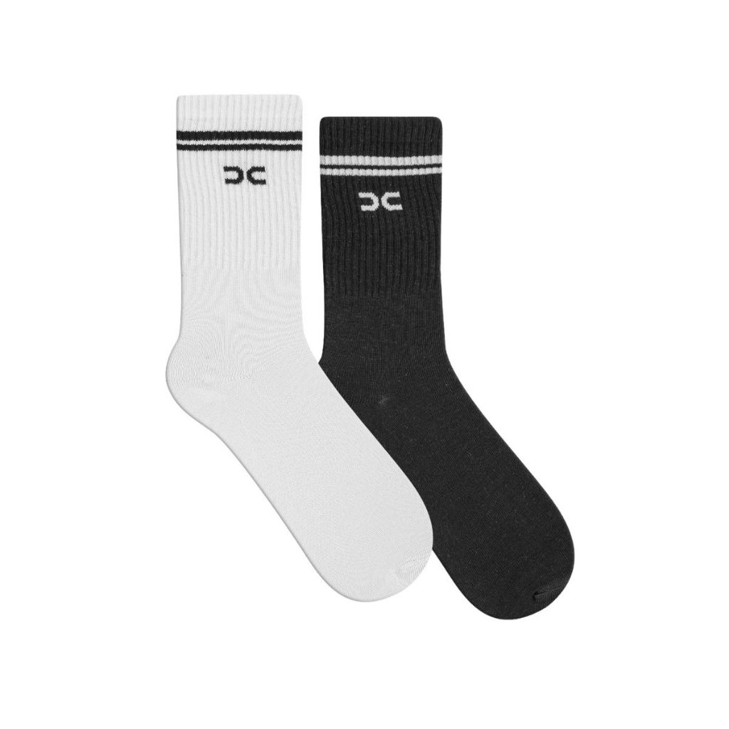 Kit 2 Pares Meias Feminina Cano Alto Confortável Fashion Academia Fitness Corrida Casual e Esportiva