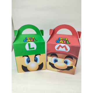 Kit Festa Super Mario Personalizado 10/50 Peças – Caixas Milk - Pirâmide - Maleta - Canudo com Nome e Idade Infantil