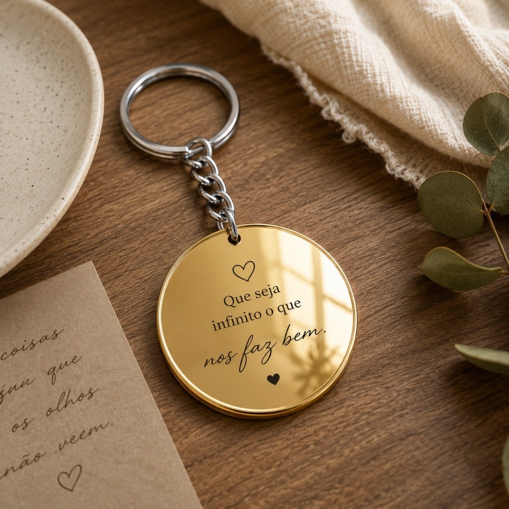 Kit Chaveiros Personalizados Acrílico Espelhado Redondo Lembrancinha