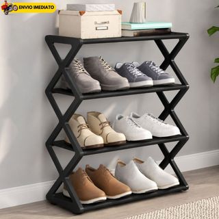 Sapateira Prateleira Sanfonada 4 Andares Organizadora Multiuso Sapatos Livros Brinquedos …