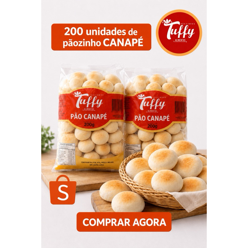KIT COM 200 - Pão Sírio - Pão Pita - Pão Árabe - Canapé de Pão Sírio / Kit Festa Buffet