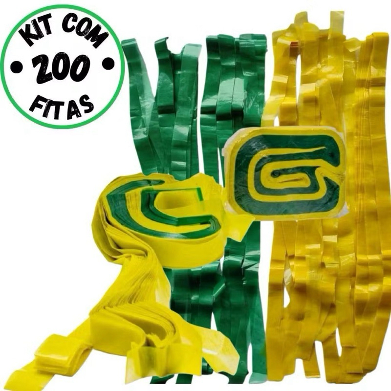 Kit Fitas Verde e Amarelo 600/1200/18000/3000 Unidades Decoração Copa do Brasil Rabiola Pipa Festas