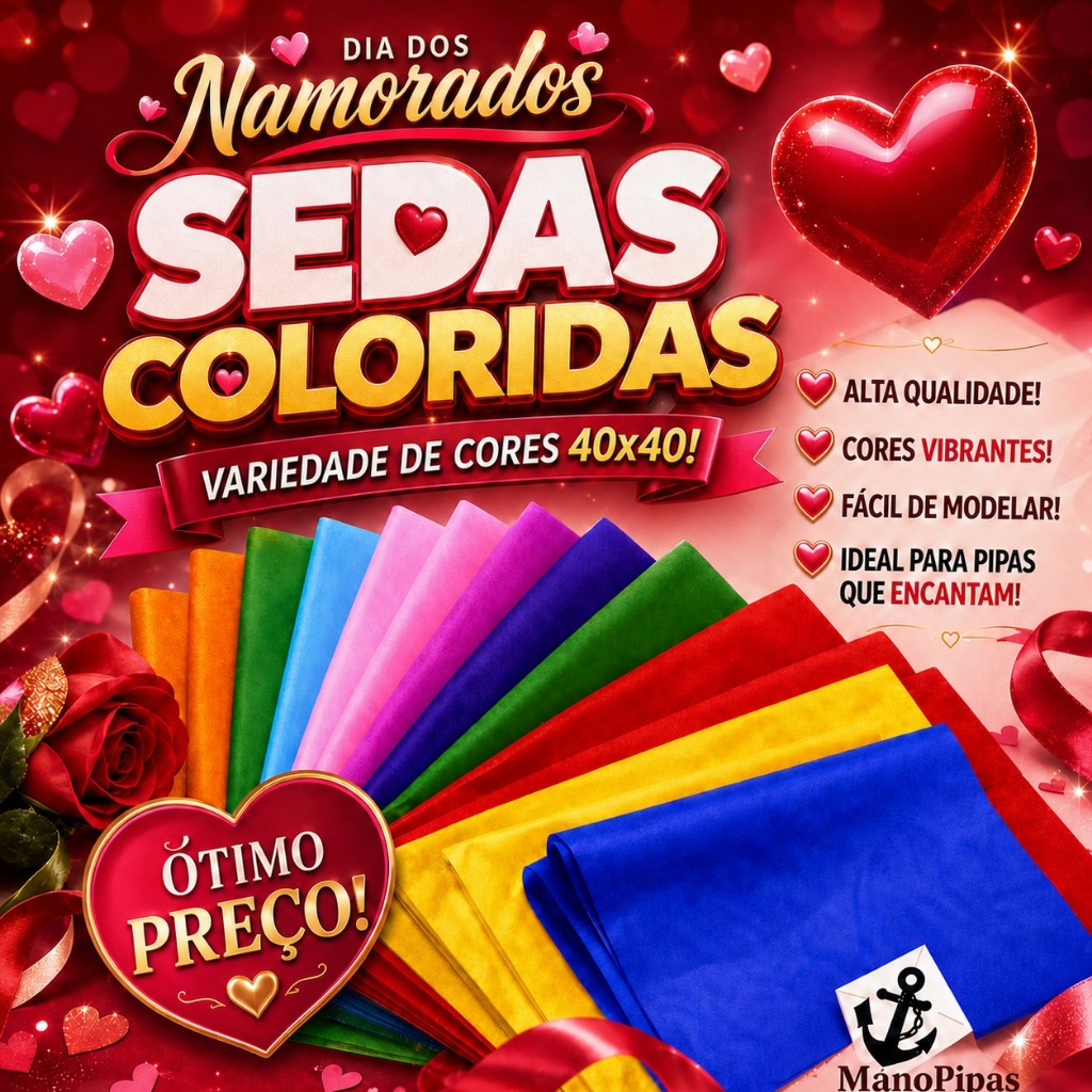 Dia dos Namorados Papel/FolhaSeda 40x40cm Branco e Colorido | Pct 100 Fls Artesanato Escolher MISTAS