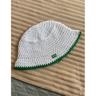 Bucket Hat Brasil Branco Crochê Chapéu Copa 2026 Verde Unissex Adulto