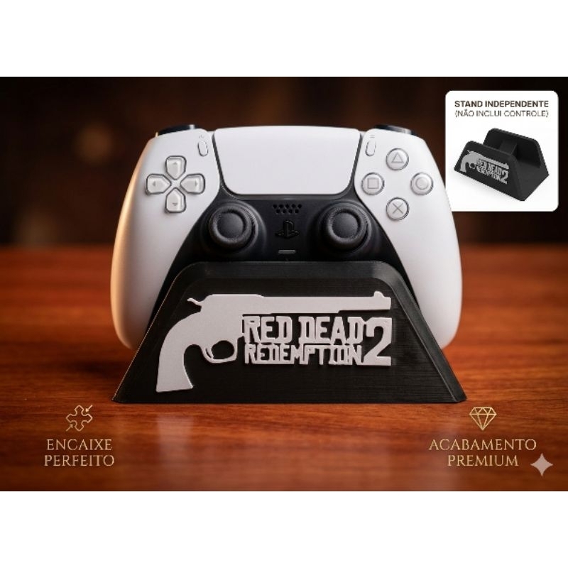 Suporte para Controle PS5 DualSense Red dead redemption - Base Organizadora Decorativo setup Gamer