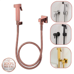 Ducha Higiênica Chuveirinho em Metal Para Banheiro Ducha Higienica Privada Completa 1/4 De Volta