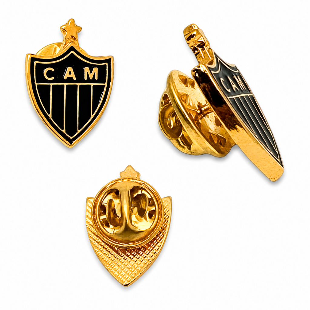 BOTON ATLETICO MINEIRO OFICIAL DOURADO PIN OFICIAL
