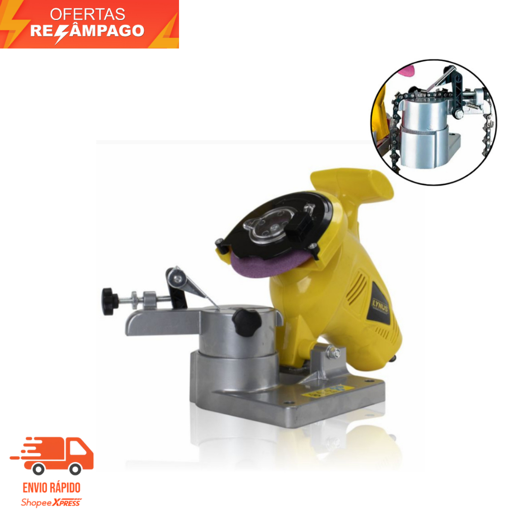 Afiador De Corrente Para Motosserra Lynus ACL-250 250W 220V Profissional Para Correntes de Serra