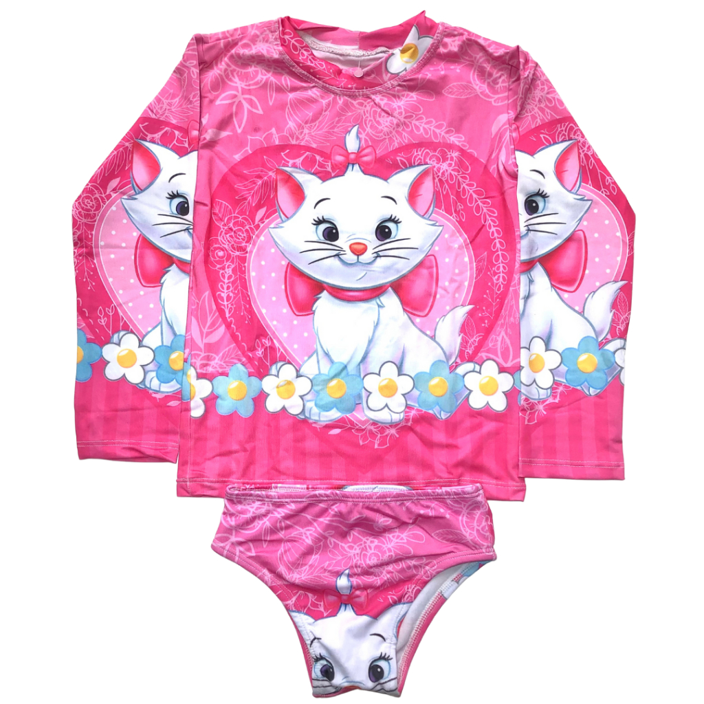 Conjunto Uv Proteção Solar Blusa Biquíni Praia Piscina Menina