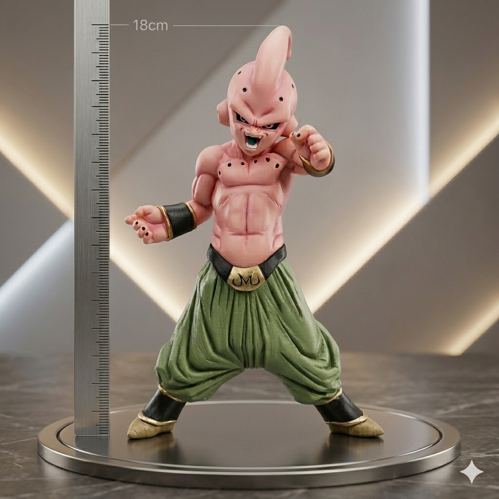 Boneco Majin Boo Dragon Ball Z 18cm Action Figure PVC Colecionável Anime Geek