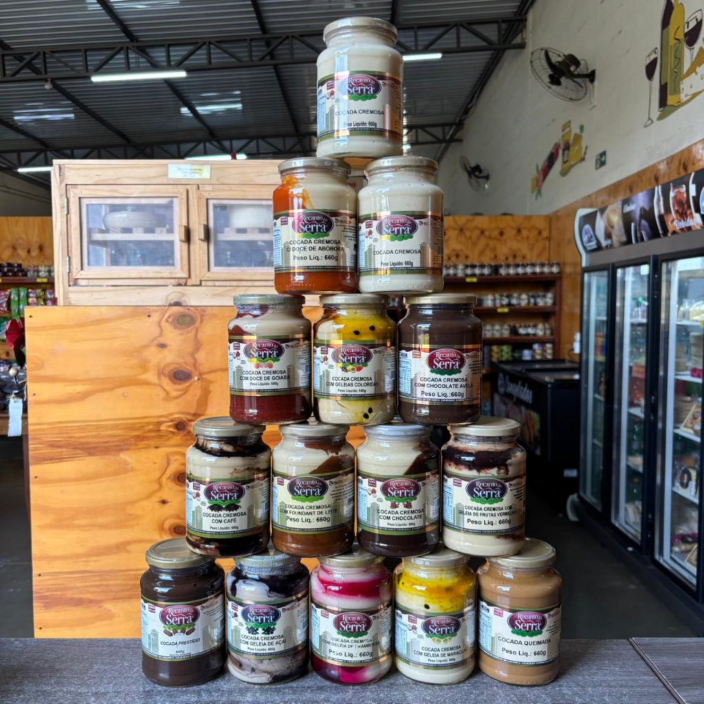 Kit Cocada Cremosa Recanto da Serra Pote de Vidros 15 unidades Doce de Minas Uai Sabores