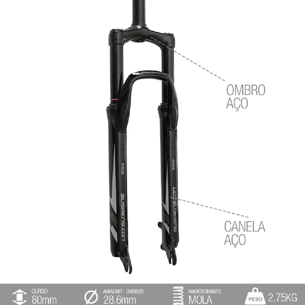 Suspensão Mtb Paco Aro 29 Ahead Set Para Freio A Disco