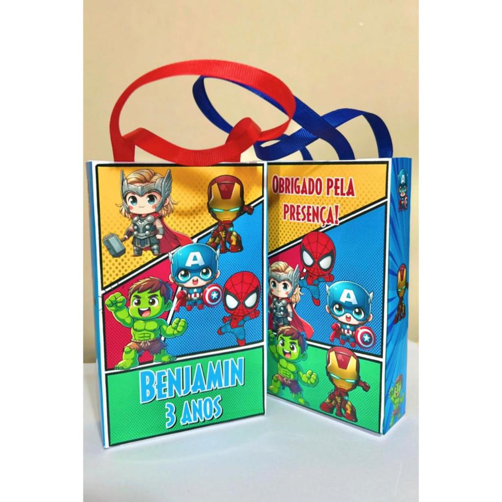 Sacolinhas Personalizadas Heróis Vingadores Baby- Lembrancinhas Para Aniversários