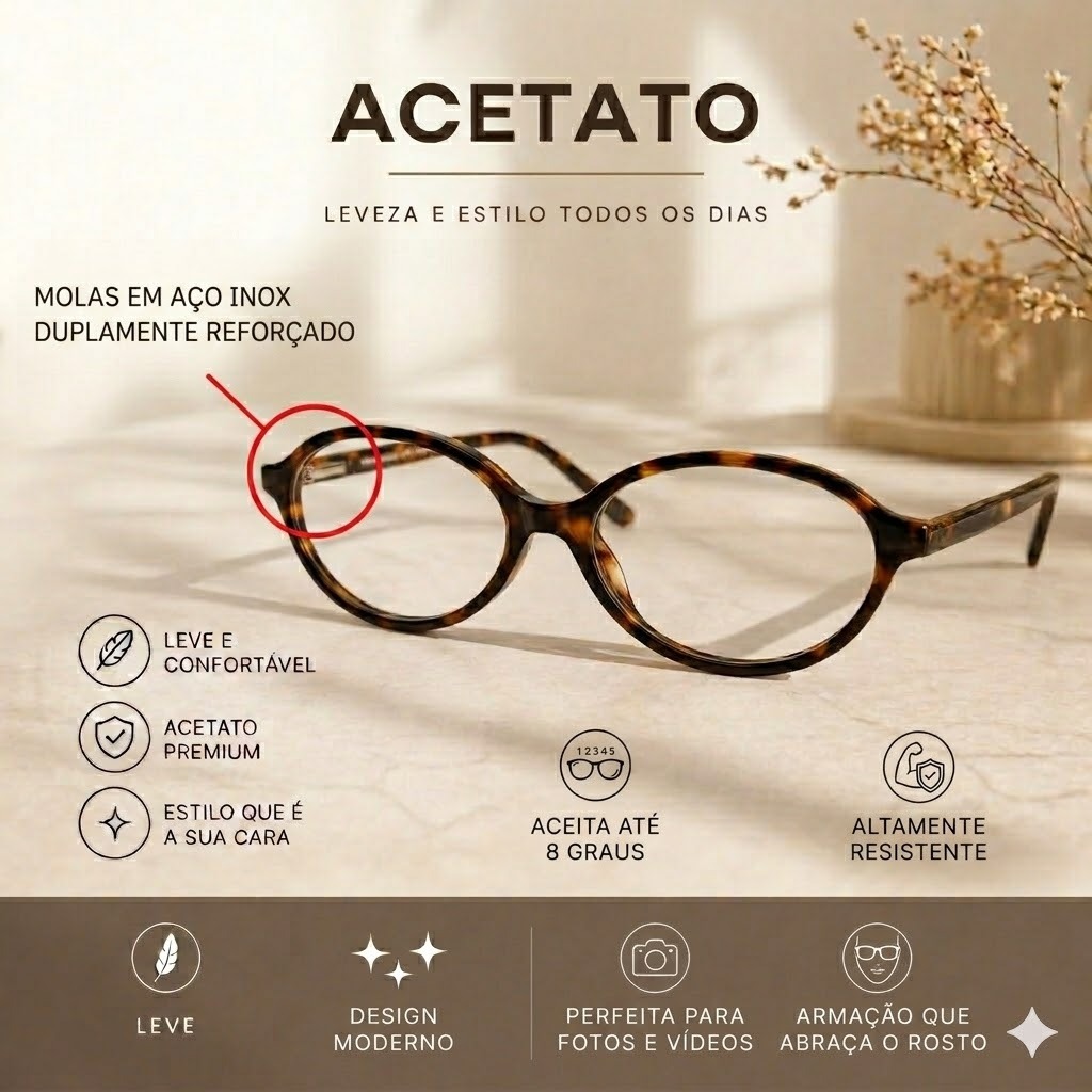 Armação Óculos Miu Oval Retrô Tartaruga Blogueirinha Vintage