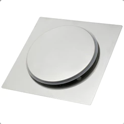 Ralo Click 10x10 Quadrado Inteligente Cromado Brilhante em Aço Inox Para Banheiro