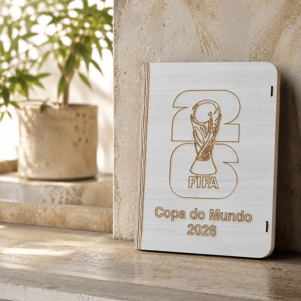Porta Albun Estojo de Figurinhas Copa do Mundo MDF