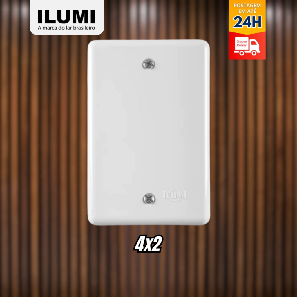 Placa Cega 4x2 Linha Ilumi Tampo Tomada Eletrica - STYLUS
