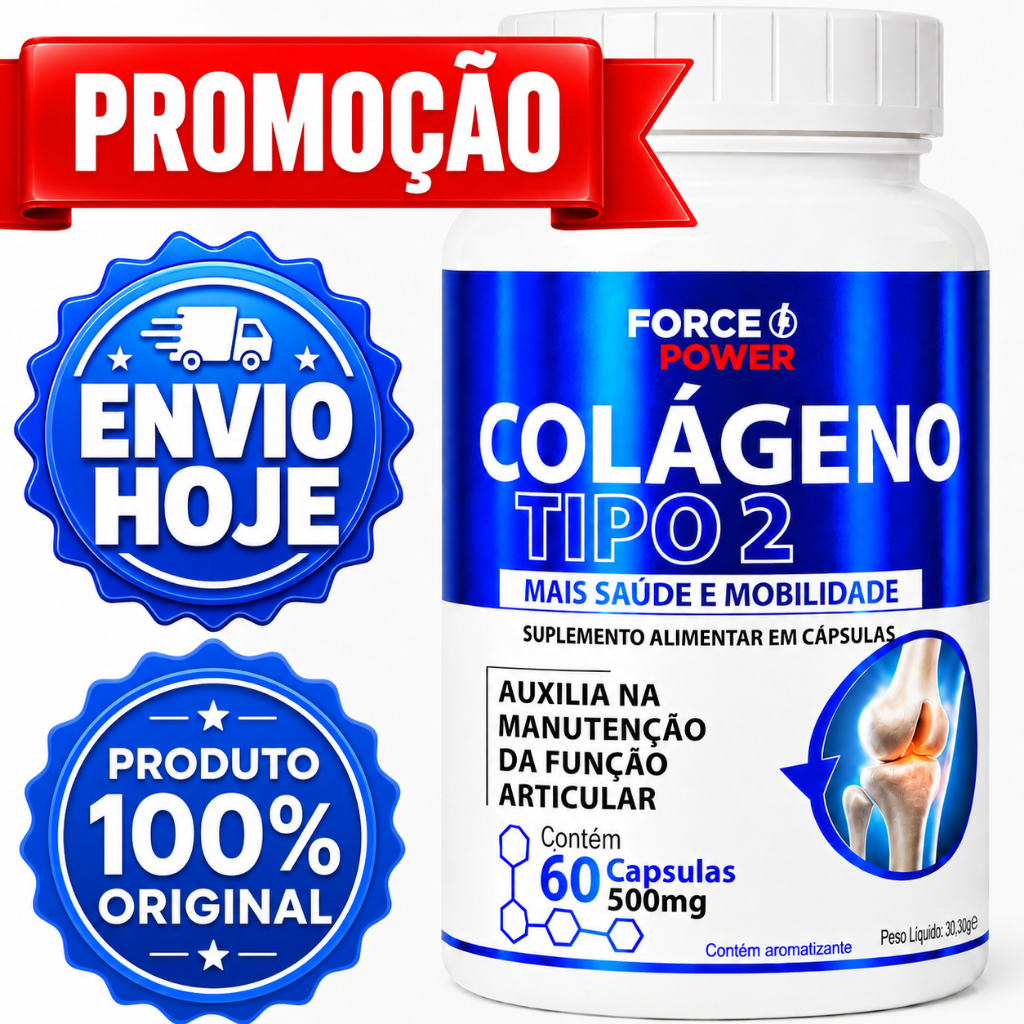 Colágeno Tipo 2 ORIGINAL para Joelho Coluna Ossos Cartilagem Articulação Artrite Artrose