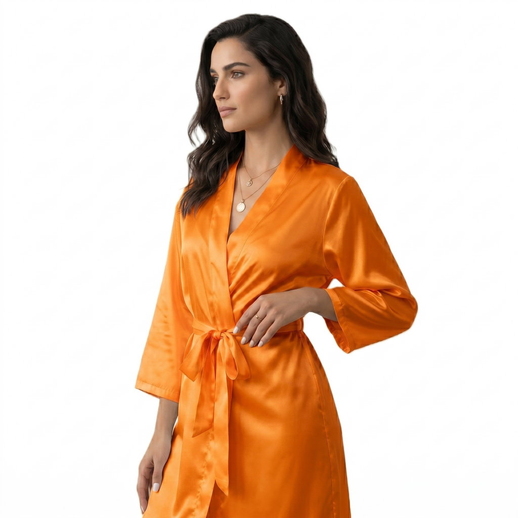 Kit Com 10 Robe Hobby Roupão Laranja Noiva Feminino