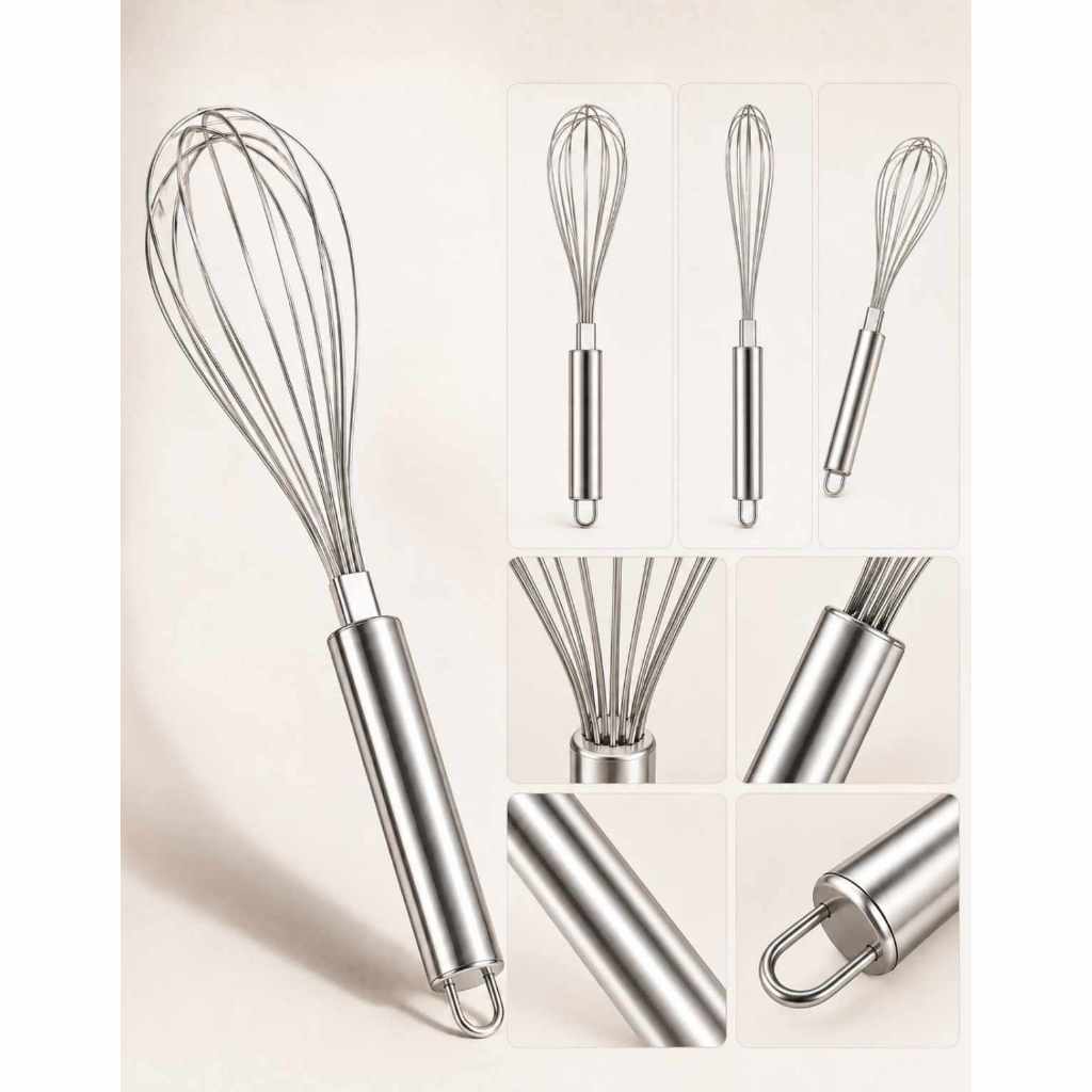 Fue Profissional Batedor de Ovos Fuê Fouet Inox Grande 29 cm Gourmet Omelete Cozinha Massas Clara em Neve Resistente