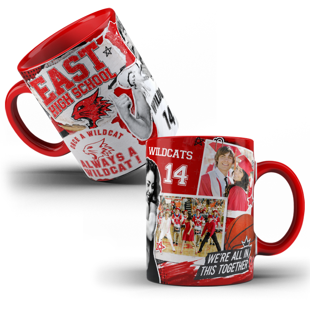 Caneca Porcelana High School Musical Troy E Gabriella wildcat