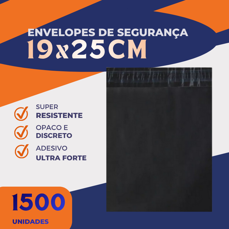1500 Envelopes Plástico com lacre 19x25 cinza envio correios pac sedex postagem Embalagem e-commerce