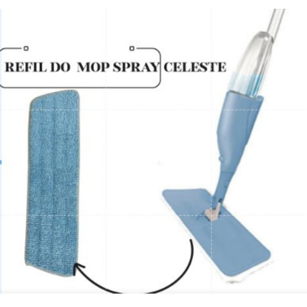 Refil Rodo Mop Spray Celeste Microfibra.