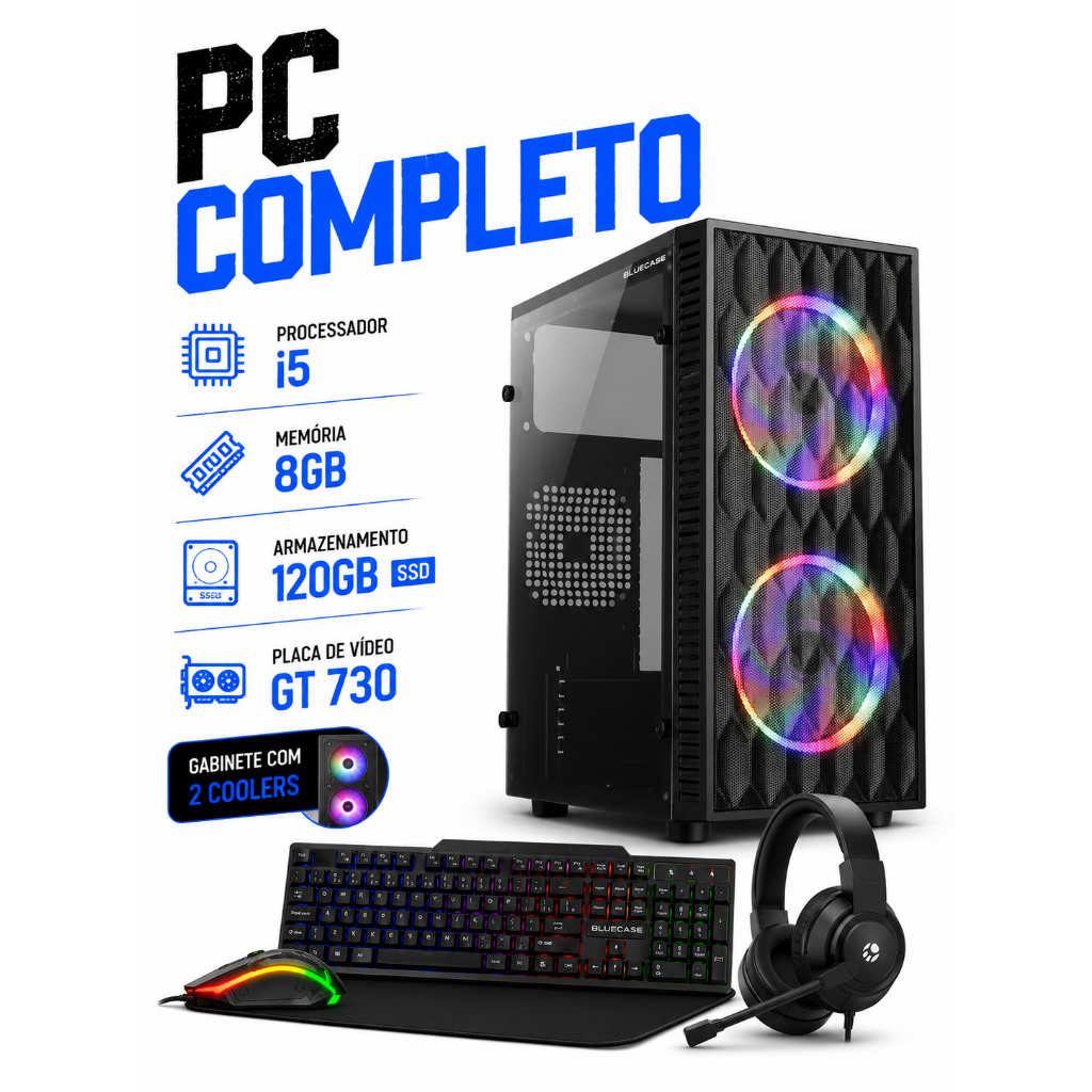 Computador Intel Core i5 - 8GB de RAM - SSD 120GB - GT730 4GB