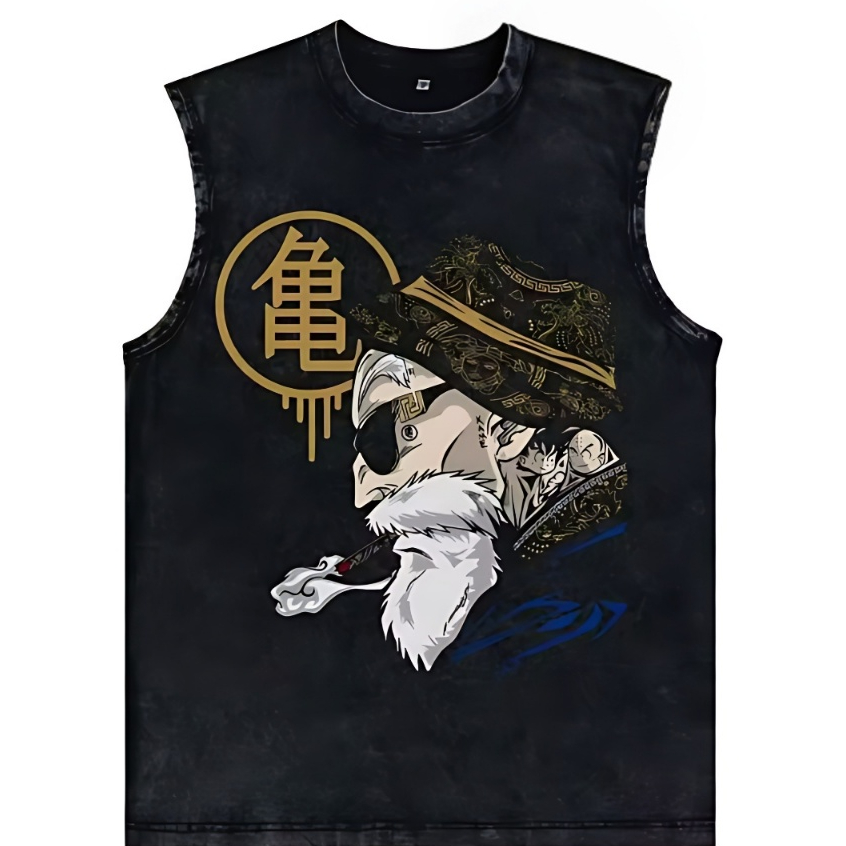 Camiseta Regata Machão Dragon Ball Z Mestre Kame 100% Algodão Masculino Camisa Cavada Academia Adulto Unissex