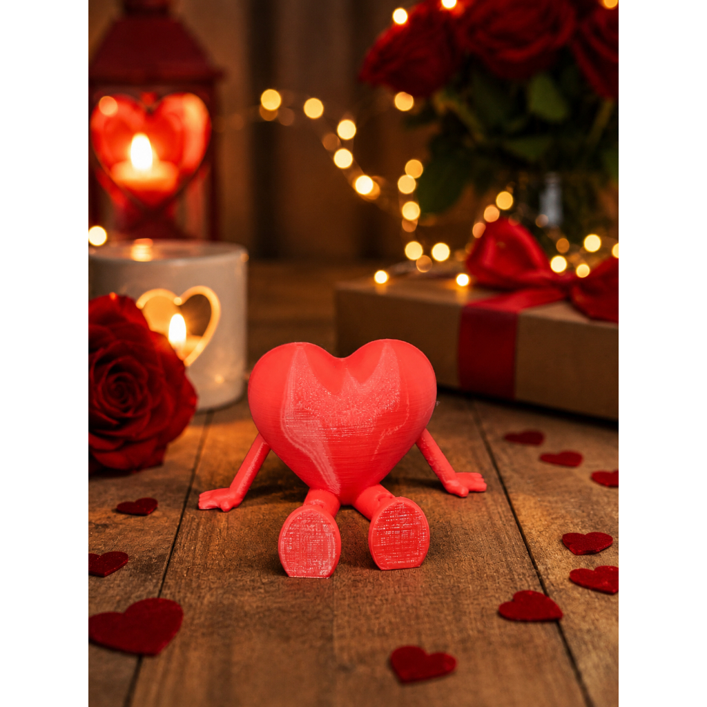 Coração Articulável 3D Dia dos Namorados Decorativo Presente Romântico Impressão 3D PLA