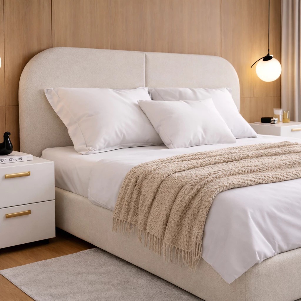 Cabeceira Modular Orgânica Decorativa de Luxo Tamanho Casal Padrão | Queen | King e Super King