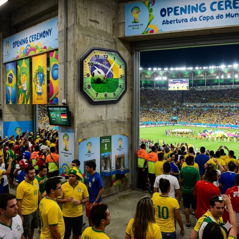 Relógio de Parede Oitavado Plashome Copa do Mundo 2026 Decorativo 24 cm Brasil Penta Hexa