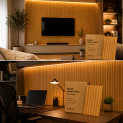 Kit 10 Até 200 Placas Ripados Decorativo MDF Madeira 45x10 Painel Qualidade Premium Sala Penteadeira