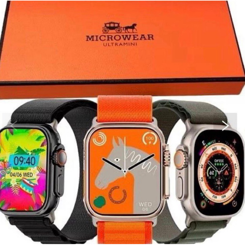 Smartwatch W69 Ultra Mini Kit Compre e Leve Película + Carregador por Indução + Pulseira Extra Microwear