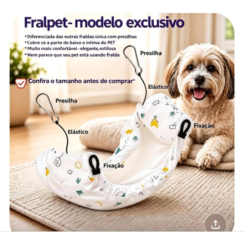 Fralda Higiênica Descartável Unissex FRALPET - Para Cães e Gatos - Tamanhos PP ao GX -l -Embalagem com Zíper