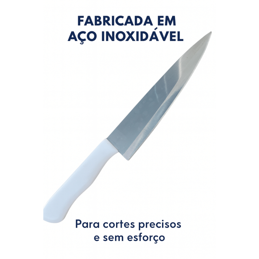 Faca para Carne e Churrasco 8 Polegadas Aço Inox Cabo Ergonômico Super Afiada Cozinha Profissional